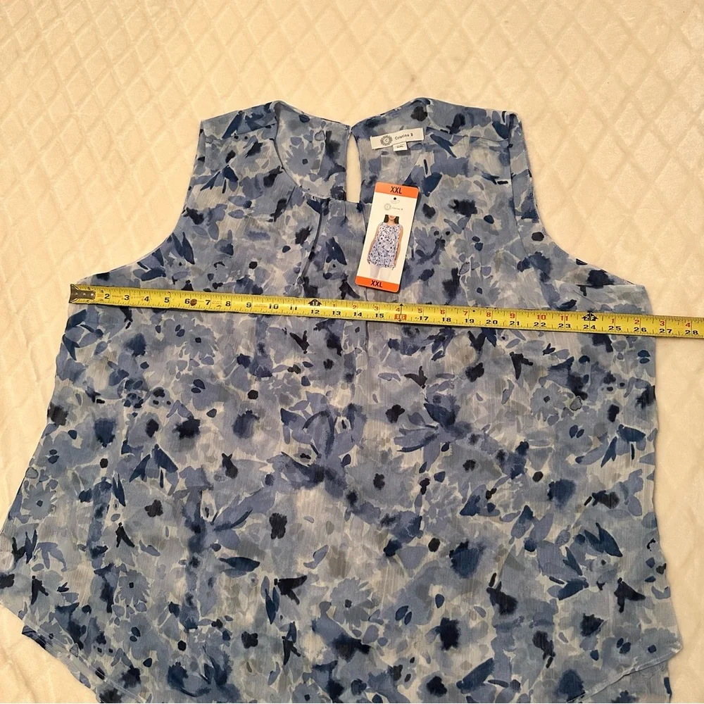 Cristina B Floral Sleeveless Top Blouse NWT